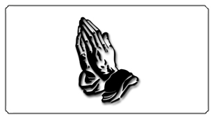 DSC700 516 BK WT Black Praying Hands White Background